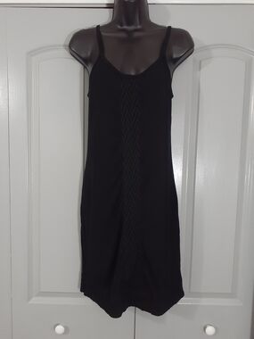 Threads 4 Thought Black Scoop Neck Crochet Dress